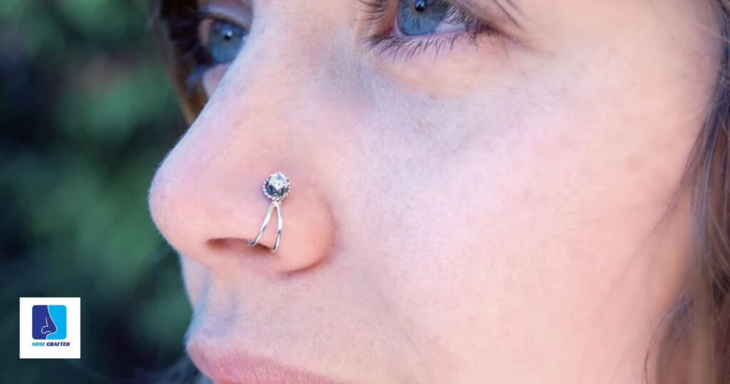 Double nose piercing jewelry